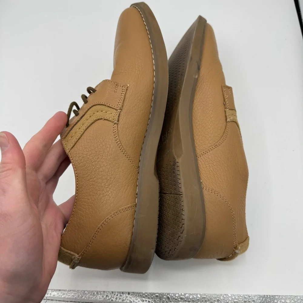 Sperry Men's Newman Tumbled Leather Oxford Tan Lace Up Shoes size 9.5‎ office